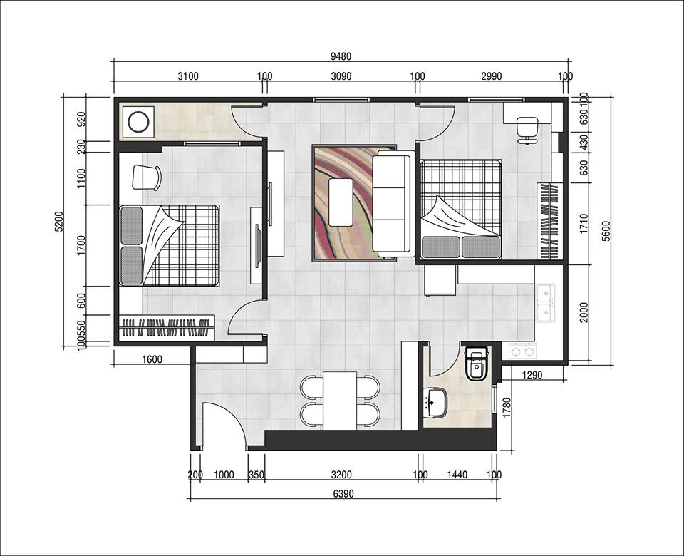 Thiết kế nội thất chung cư 60m2