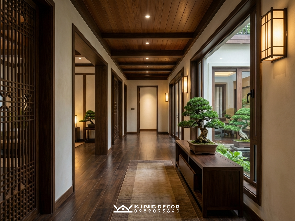 THIẾT KẾ BIỆT THỰ PHONG CÁCH Á ĐÔNG: ĐẸP THÔI CHƯA ĐỦ, CẦN PHẢI BIẾT CẢ "MẶT TRÁI" 31 creative Hanh lang result